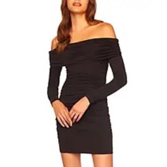 NEW Susana Monaco Black Draped Cowl Neck Knit Mini Dress - L - Picture 2 of 16